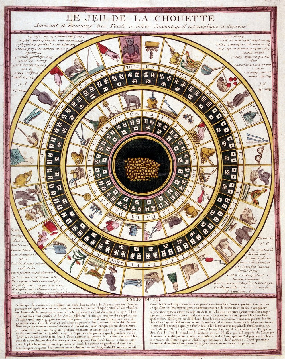 Game of the owl, image of Epinal from the 19th century by French School