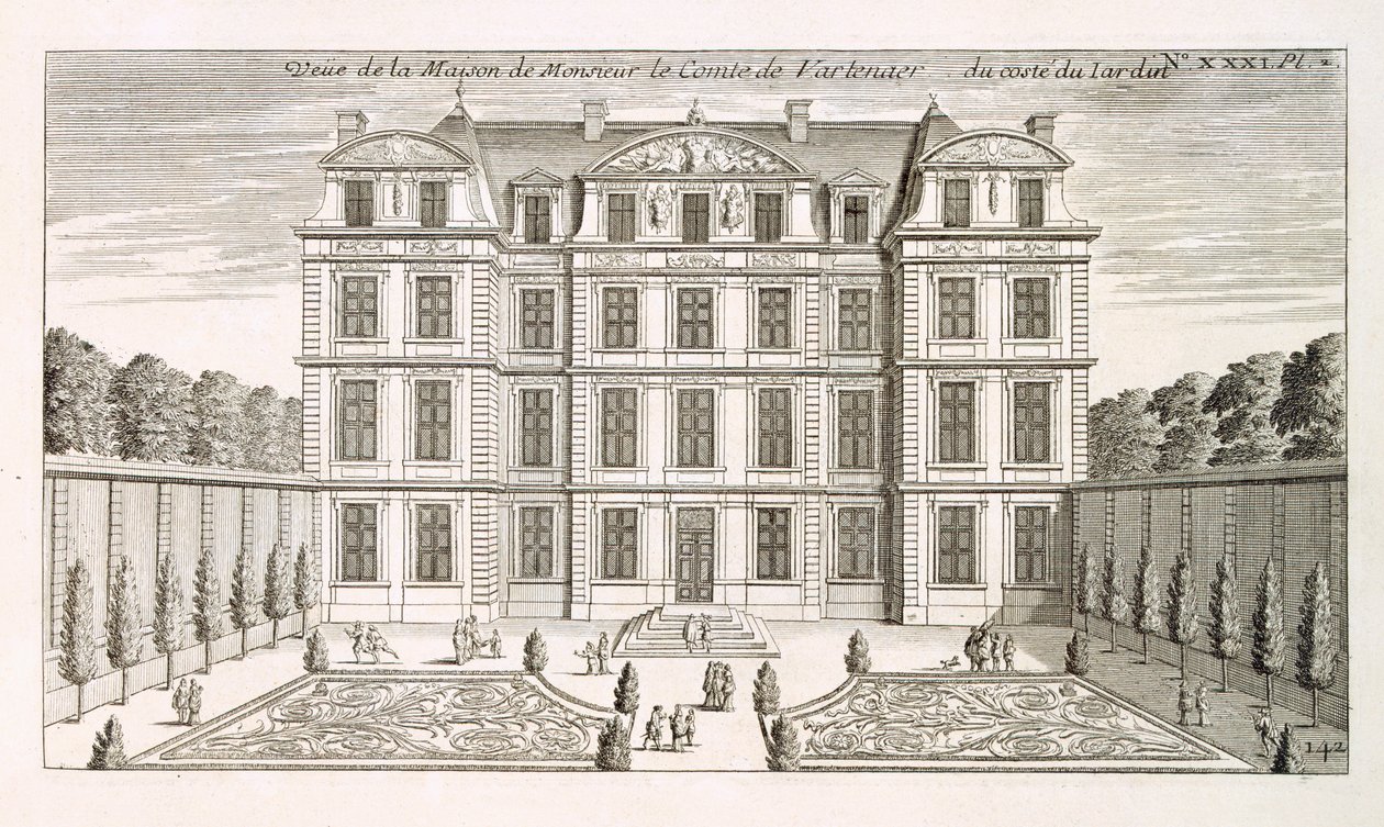 Garden elevation of the Count Vartenaers house by French School