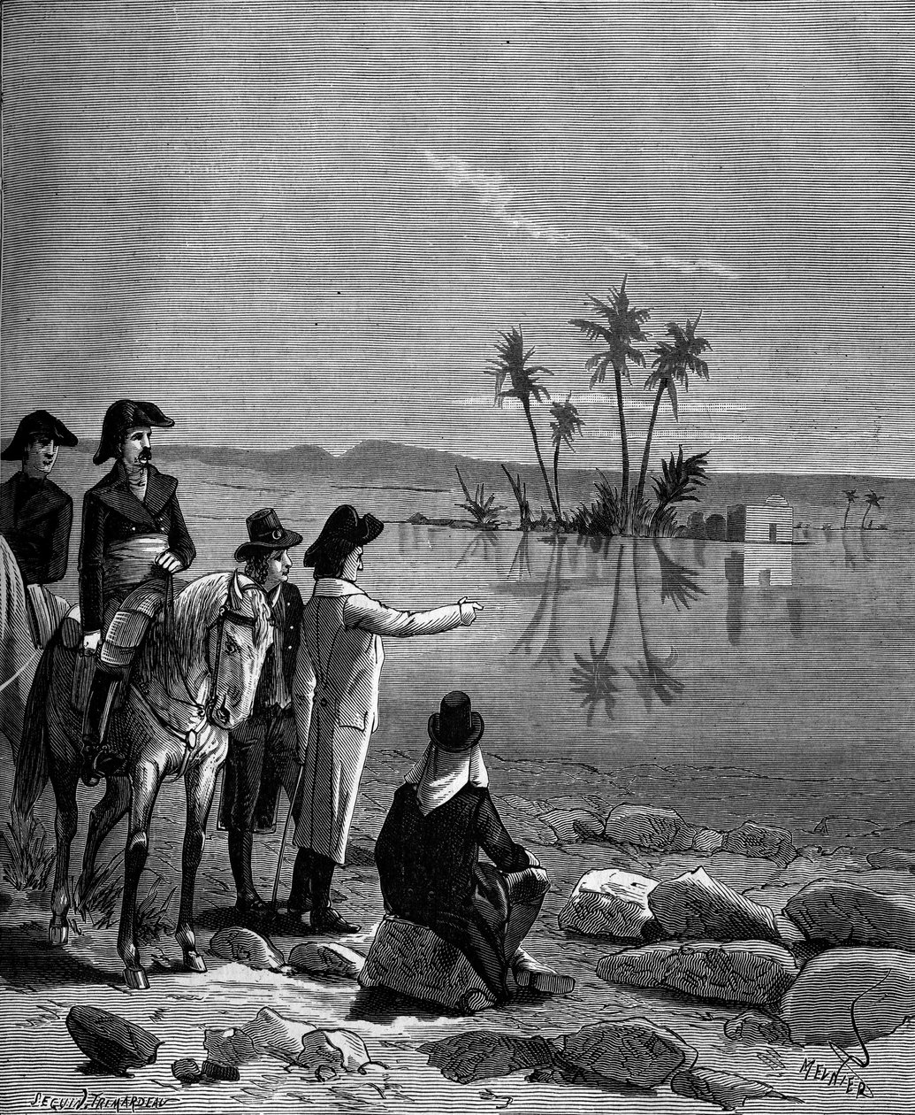 Gaspard Monge, Count of Peluse (1746 - 1818), French mathematician during the campaign (expedition) of Egypt (1798-1801) observed the phenomenon of the mirage by French School