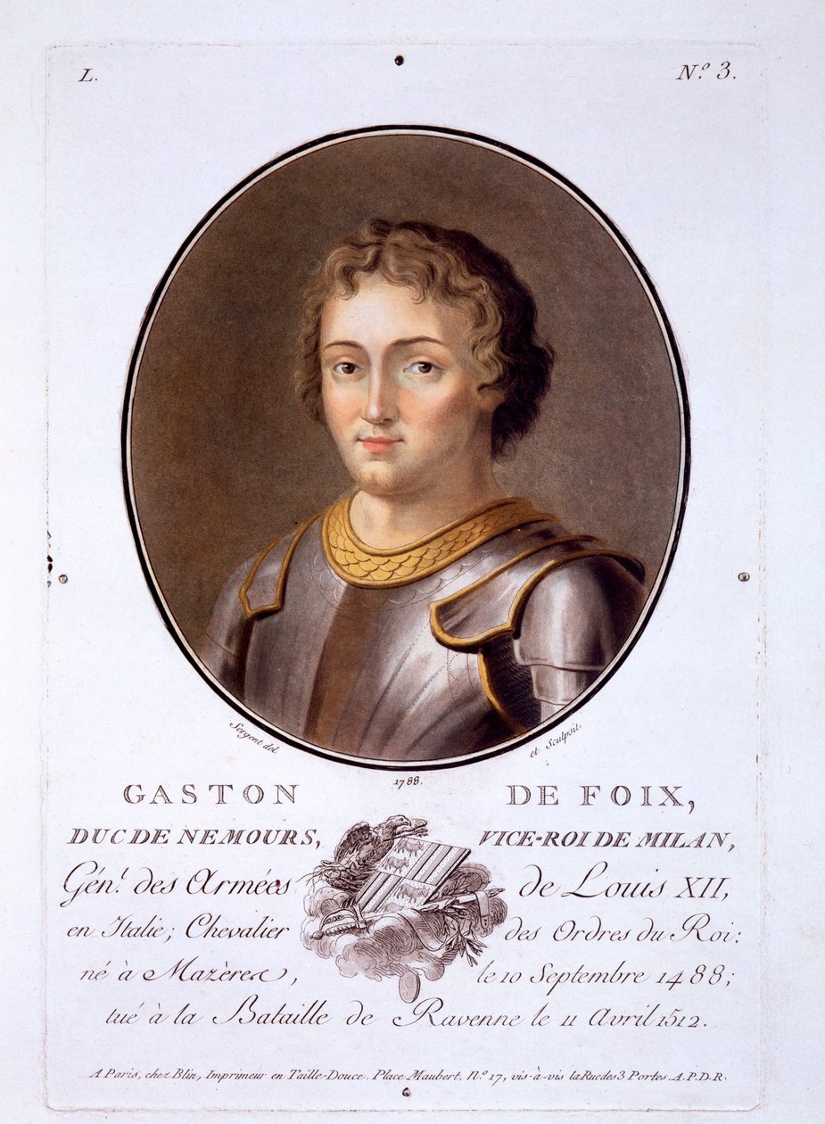 Gaston de Foix, Duc de Nemours, from Portraits des grands hommes, femmes illustres, et sujets memorables de France by French School