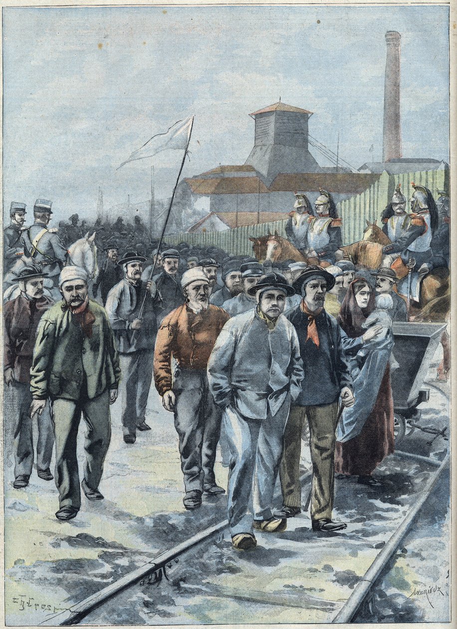 General strike for miners in Northern France, in 