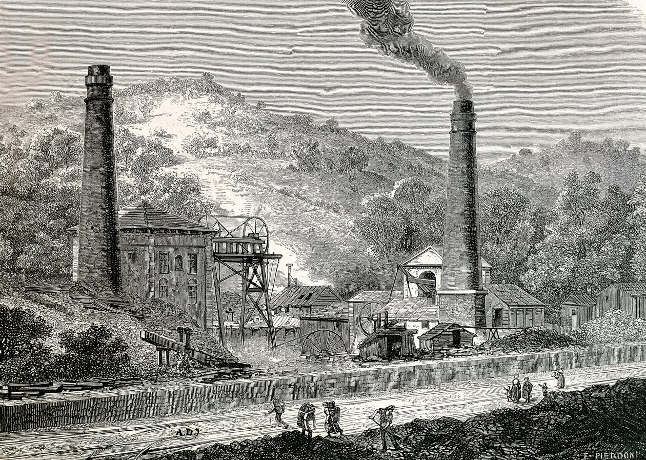 Glyn-pit mine near Pontypool, England by French School