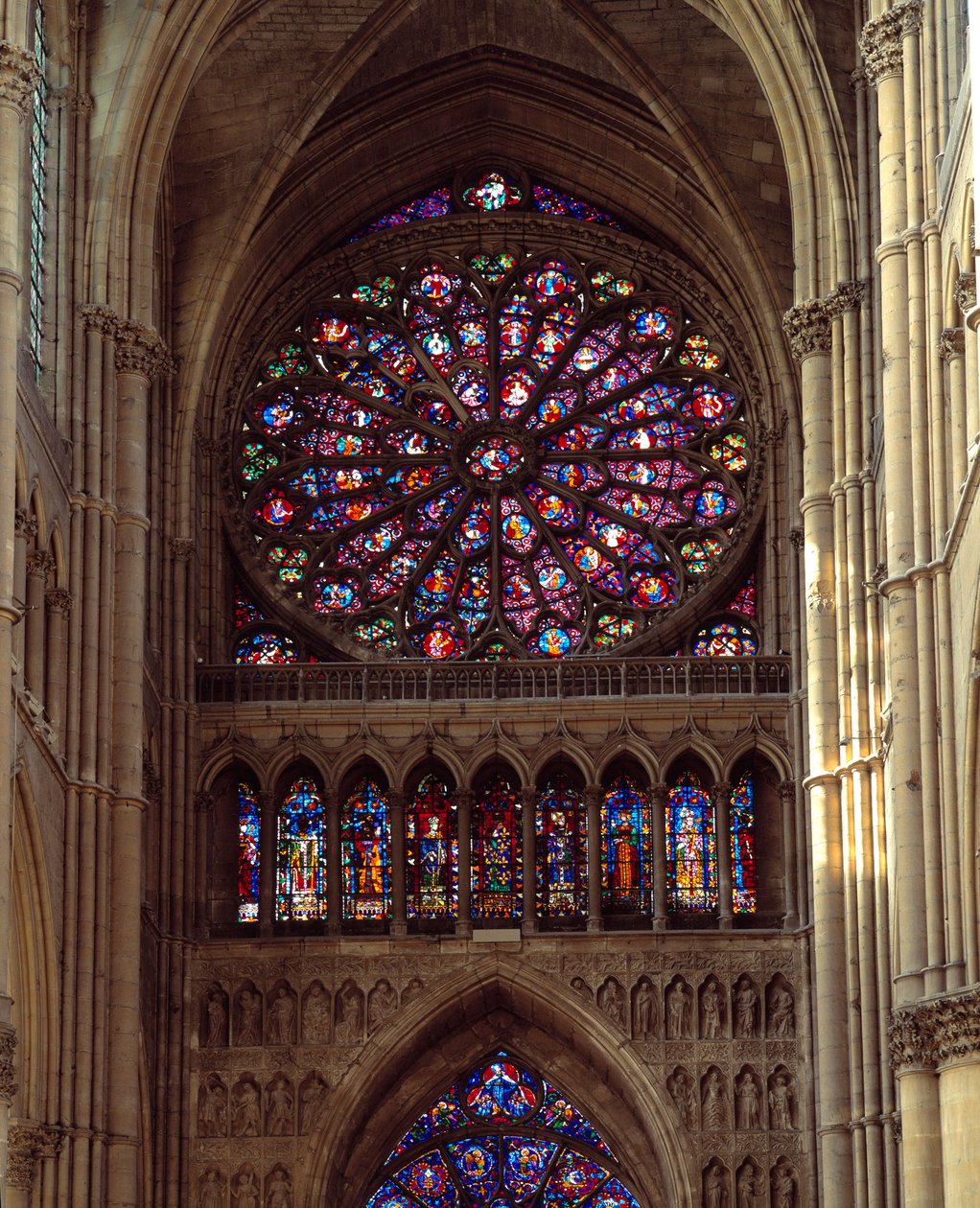 View of the Rosette of the Cathedrale Notre-Dame of Reims by French School