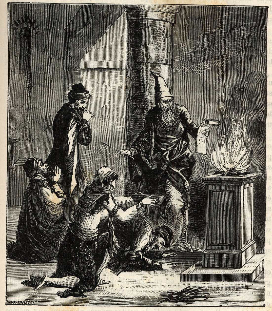 Guebres (or Zoroastrian) - Adorateurs du feu - Engraving in 