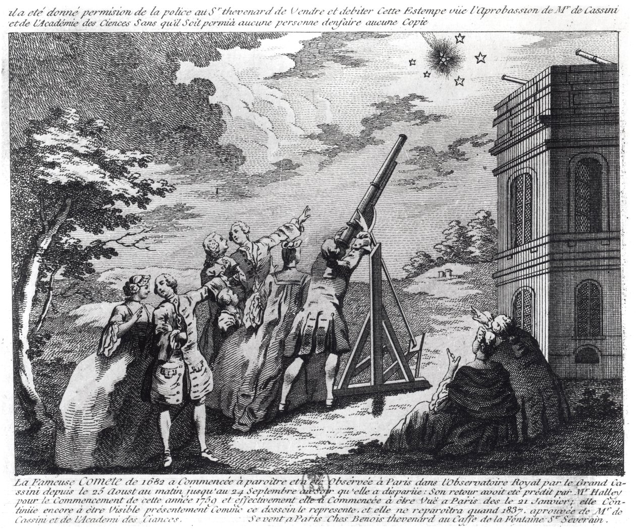 Halleys Comet Observed in 1759 by Cassini III by French School