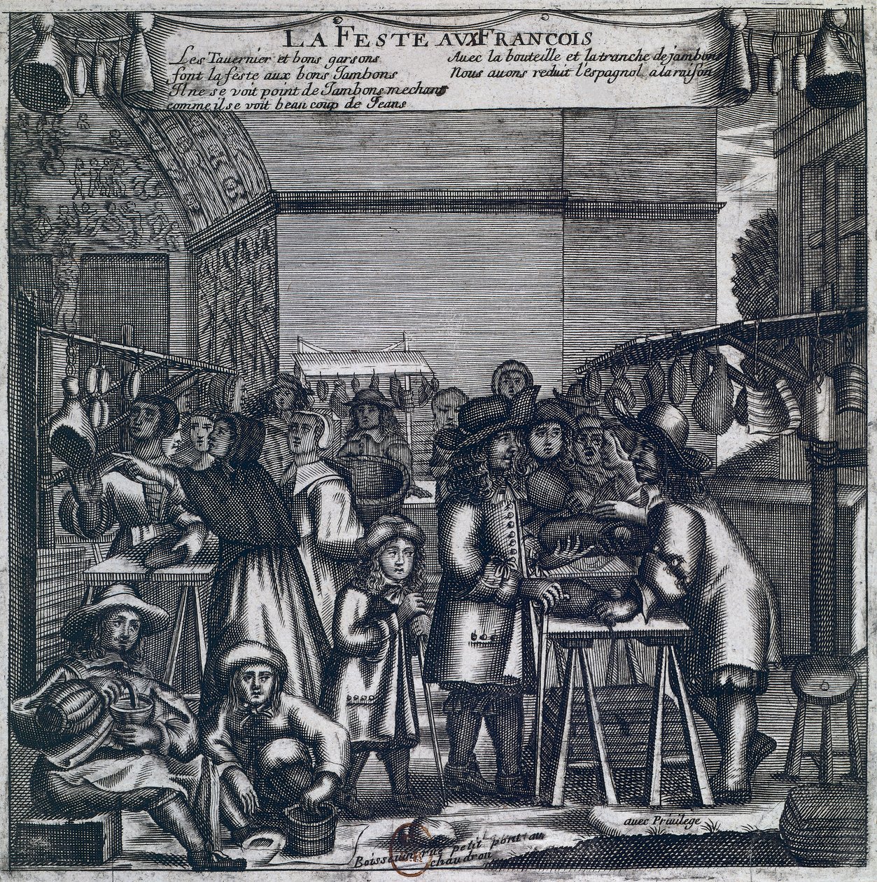 Ham fair, French print by French School