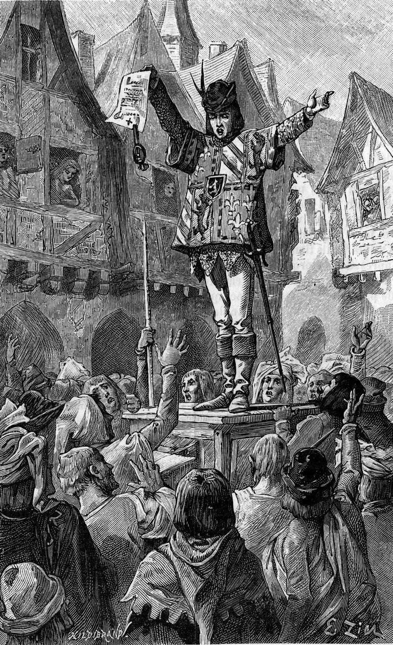 He held a scroll in his hand by French School