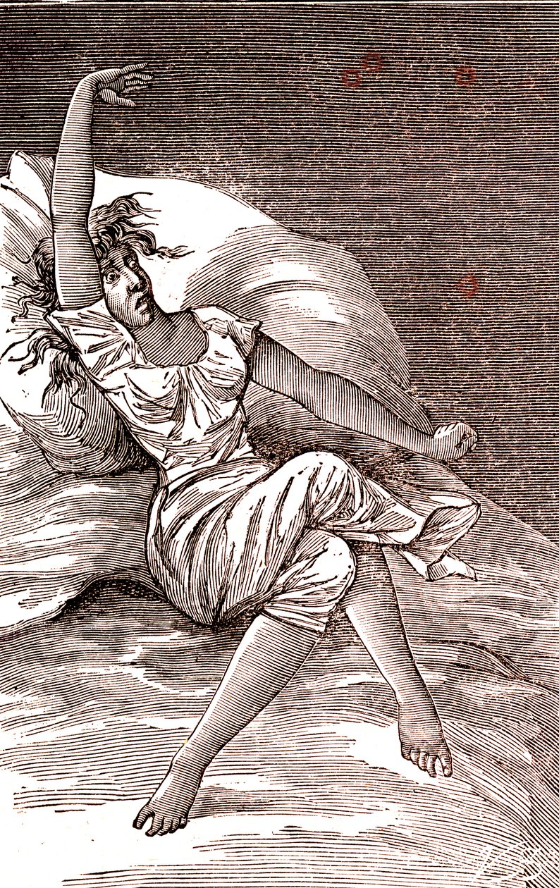 Headaches, melancolia and hysteria, anxiety. 1887 by French School