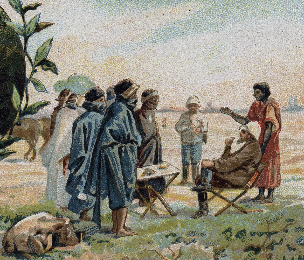 Henri Duveyrier, French geographer and traveler (1840-1892), speaking with the Touareg d