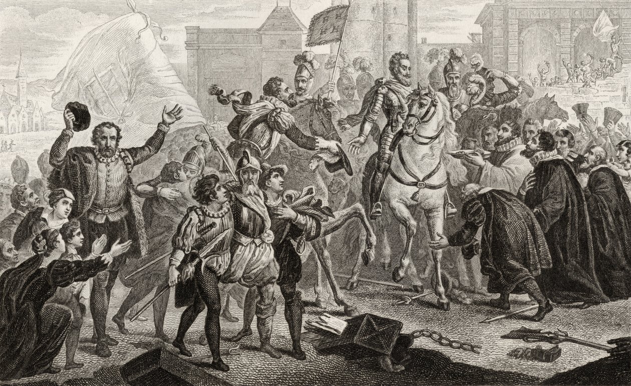 Henri IV (1553-1610) enters Paris in 1594, from 