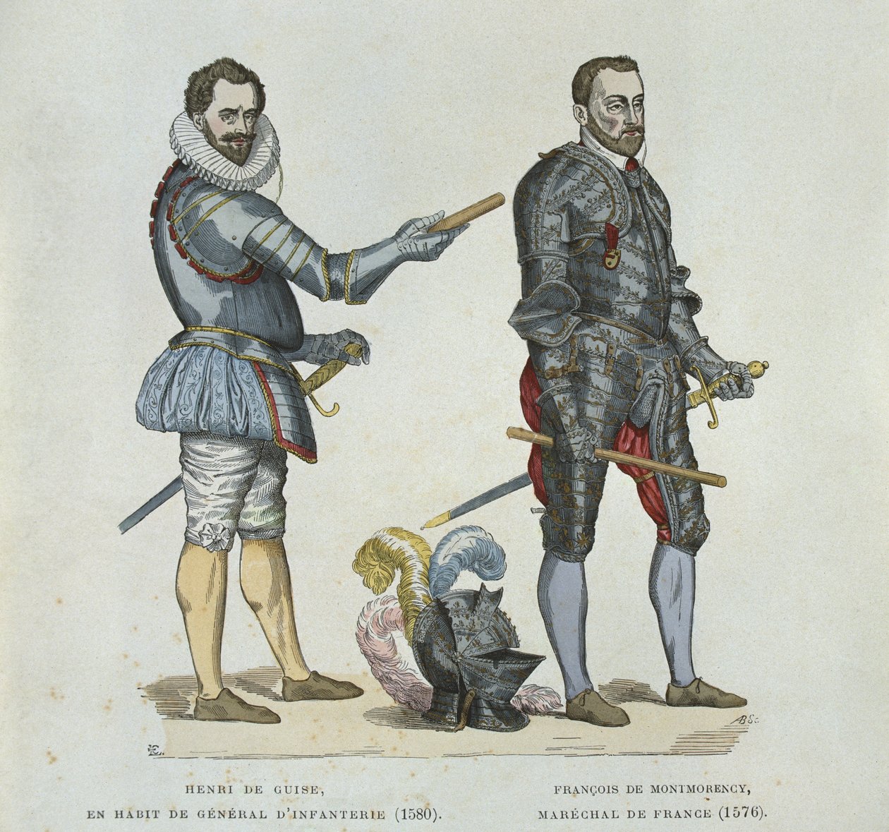 Henri of Guise and Francois de Montmorency, from an engraving of the time by French School