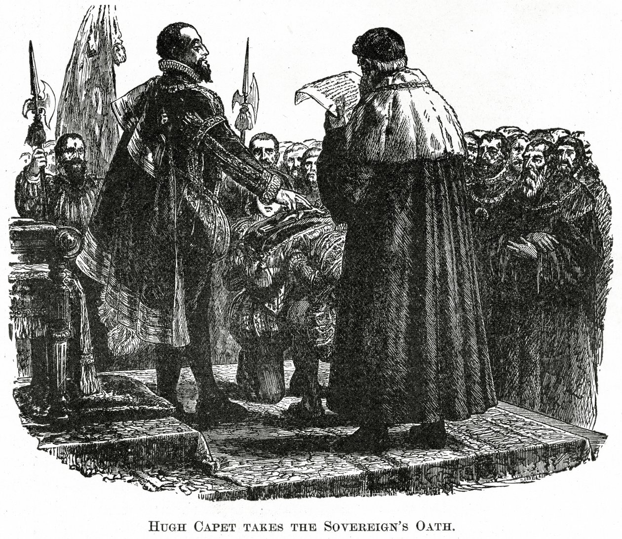 Hugh Capet takes the oath, c.1882 by French School