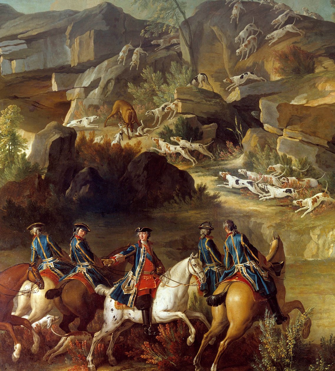 Hunting scene (detail) by French School