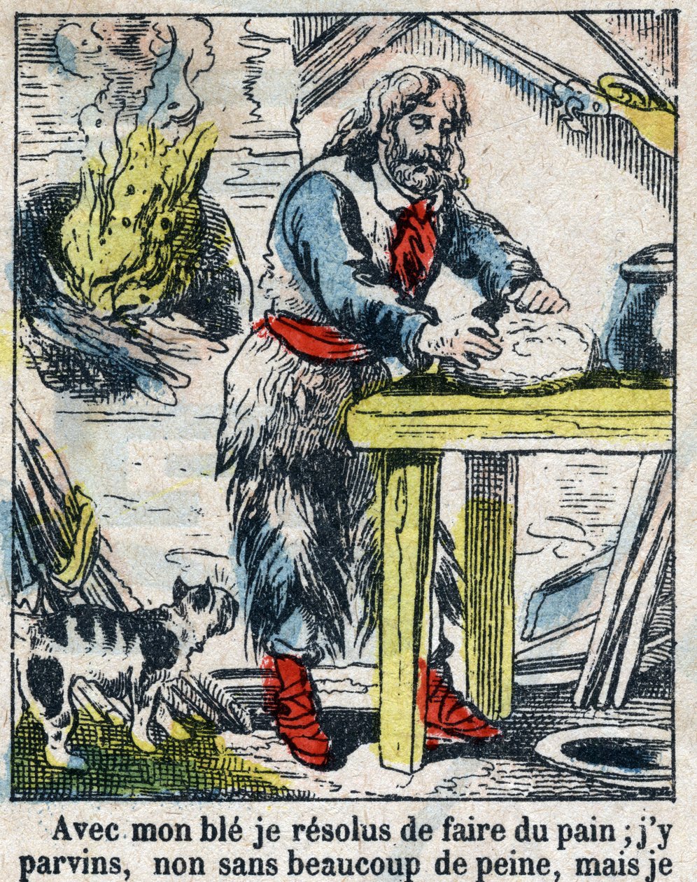 Illustration for the Book of Daniel Defoe Robinson Crusoe. Epinal imaging from the end of the 19th century. by French School