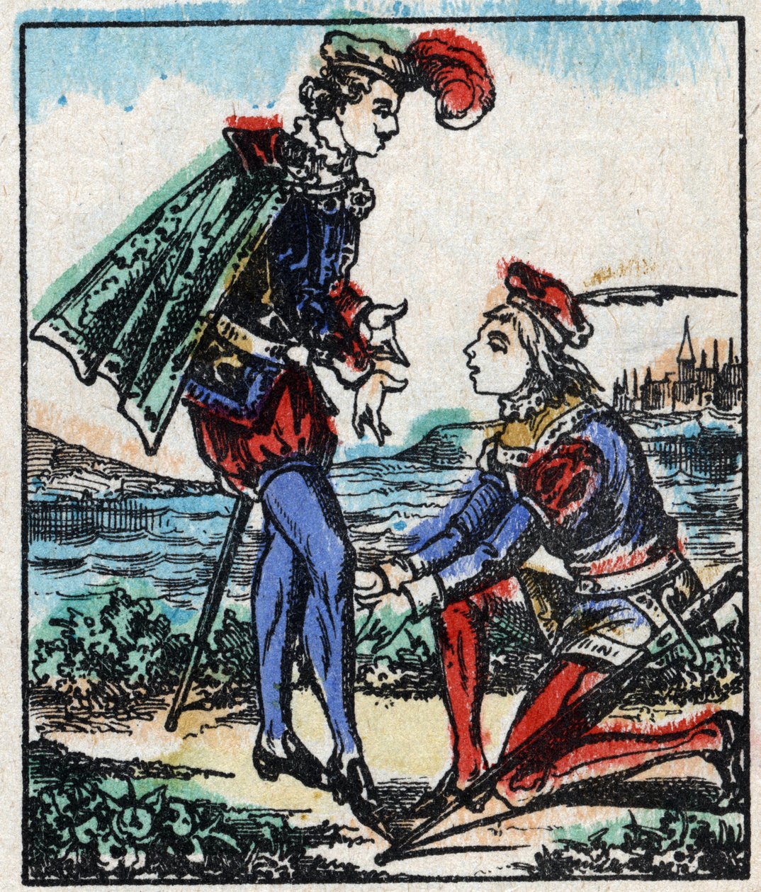 Illustration of the tale “The Adventures of Grand Flandrin”. Wood engraving from Imaging Pellerin - Epinal, late 19th century. by French School