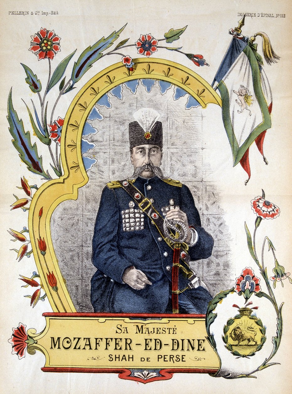 Image of Epinal, Mozaffer ed Dine (Mozaffer-ed-dine, Mozzafar-al-Din, Mozzafar al Din, Mozaffaredin) Shah of Persia from 1896 to 1906 by French School