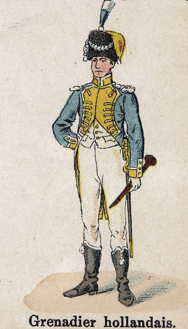 Imperial Guard Napoleon I: Dutch Grenadier - Musician. Plate from the book 