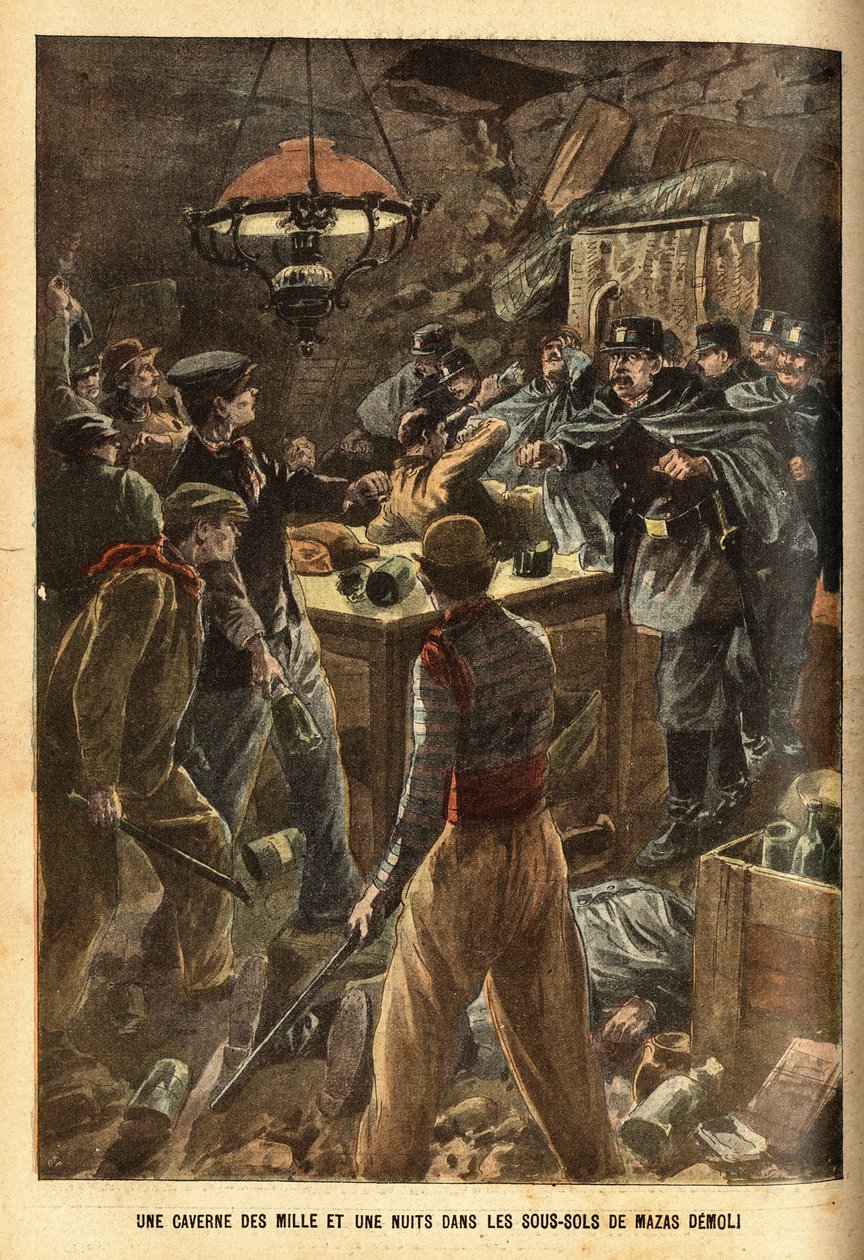 In Pursuit of Two Thieves, Avenue Daumesnil, Paris, Engraving in "Le Pelerin" by French School