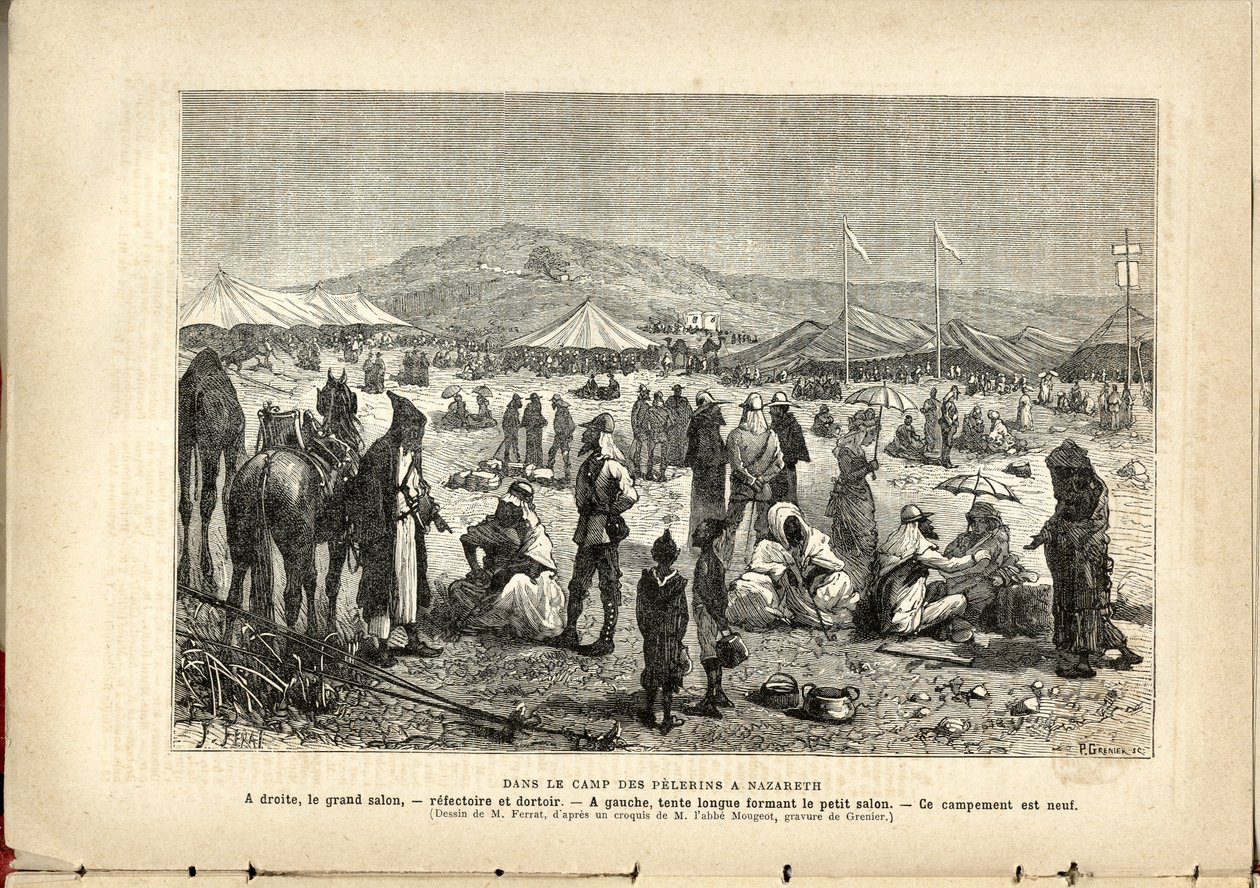 In the camp of the pilgrims in Nazareth by French School