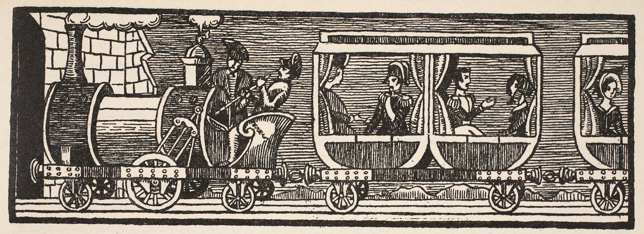 Inauguration of the railway between Paris and Orleans, 3rd May 1843, illustration from Histoire de la Nation Francaise, Sciences, Volumes I & II by French School