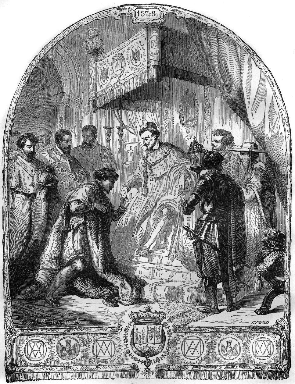 Institution of the Order of the Holy Spirit by Henry III King of France in 1578. by French School