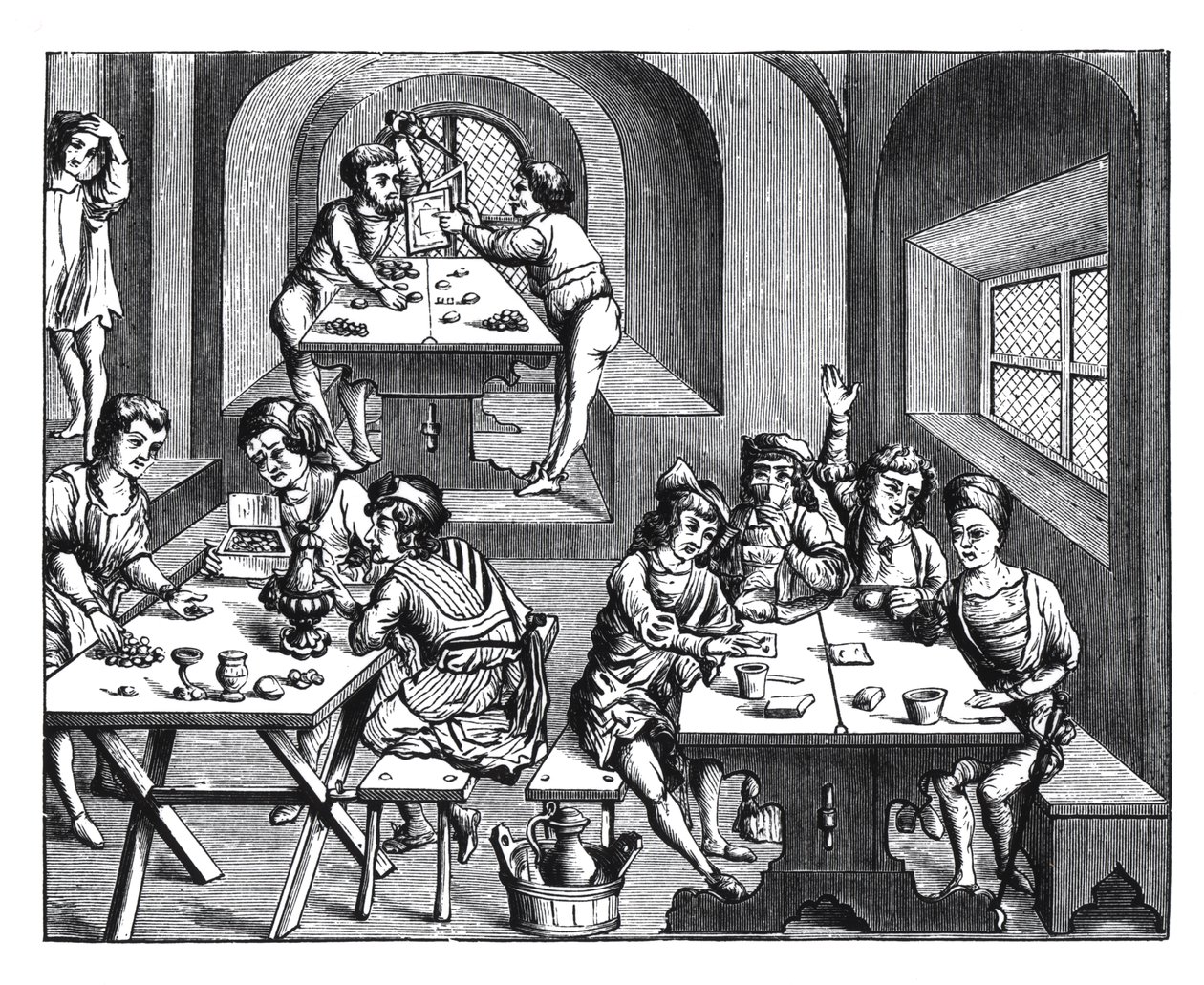 Interior of a Hostelry, after a Woodcut in a Folio Edition of Virgil, Published Lyons, 1517 by French School