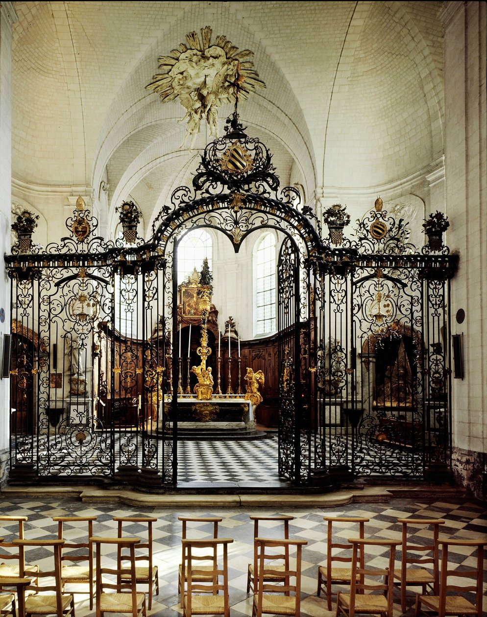 Interior of the Abbey of Valloires (Cistercian), near Abbeville. Somme by French School