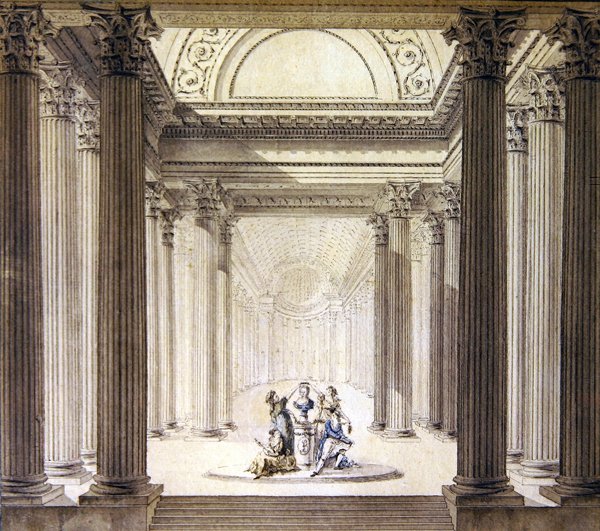 Interior of the Temple of Virtue by French School