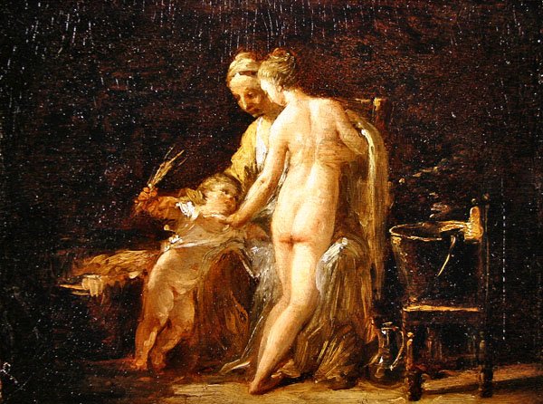 Interior with a Lady at Her Bath, c.1800 by French School