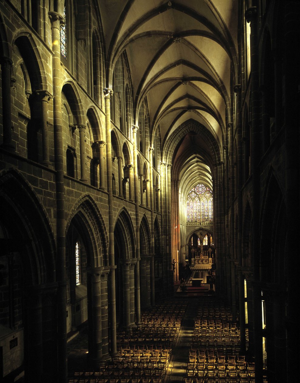 Internal view of the Cathedrale Saint Samson of Dol de Bretagne (Ille et Vilaine) by French School