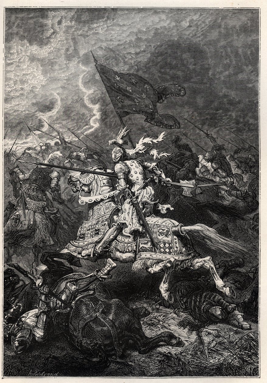 Italian Wars - Battle of Fornovo - League of Venice defeated by French king Charles VIII - 1st Italian War - Battle of Fornovo under Charles VIII July 6 by French School