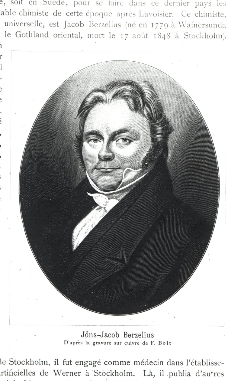 Jons Jakob Berzelius after an engraving by F. Bolt by French School