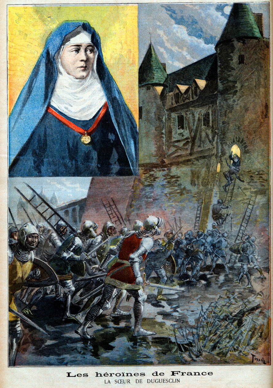 Julienne Duguesclin (1377-1404) Benedictine nun, illustration Le Petit Journal of 23 July 1894 by French School