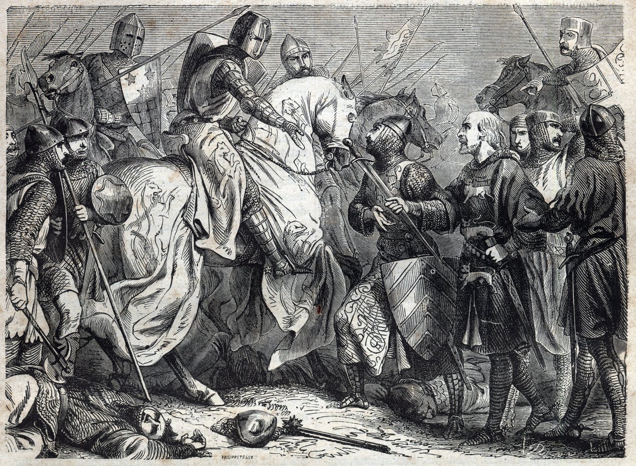 King Alfonso V the Magnanimous conquers the kingdom of Naples. Engraving in 