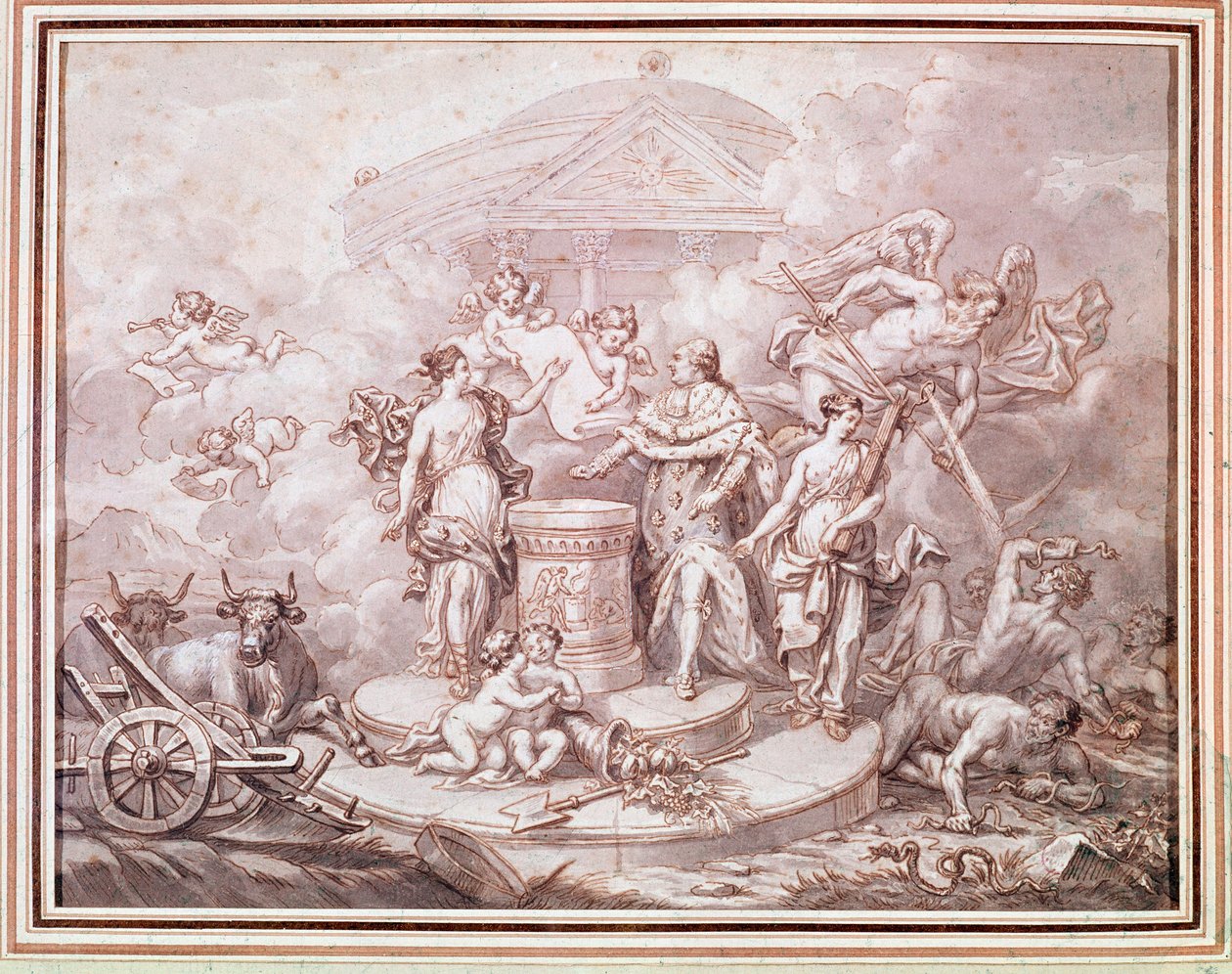 King Louis XVI Swearing on the Book of the Constitution by French School