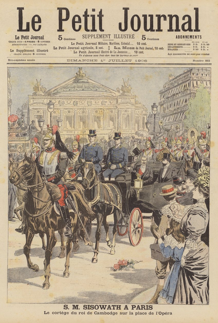 King Sisowath of Cambodia Visiting Paris by French School