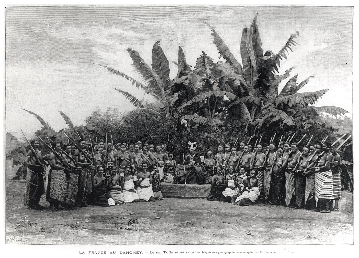 King Toffa (r.1874-1908) and his Court, Dahomey, 1892 by French School