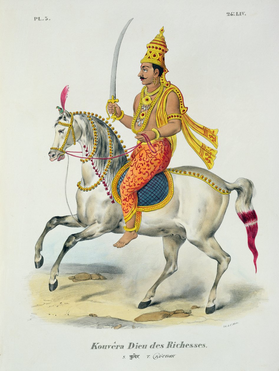 Kubera the God of Wealth, Engraved by C. de Motte (1785-1836) by French School