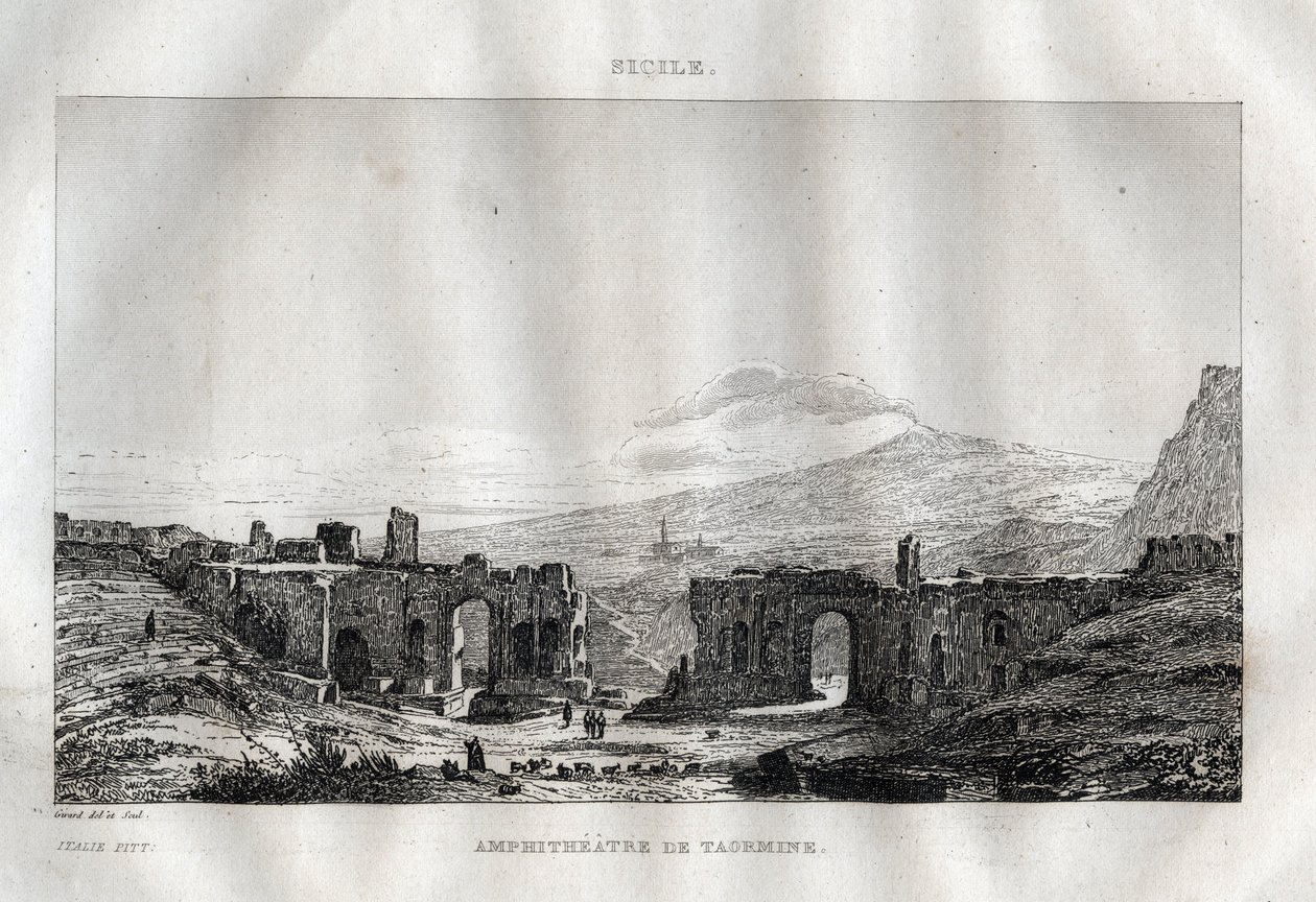 The Amphitheatre - Taormina - Sicily - Engraving from 