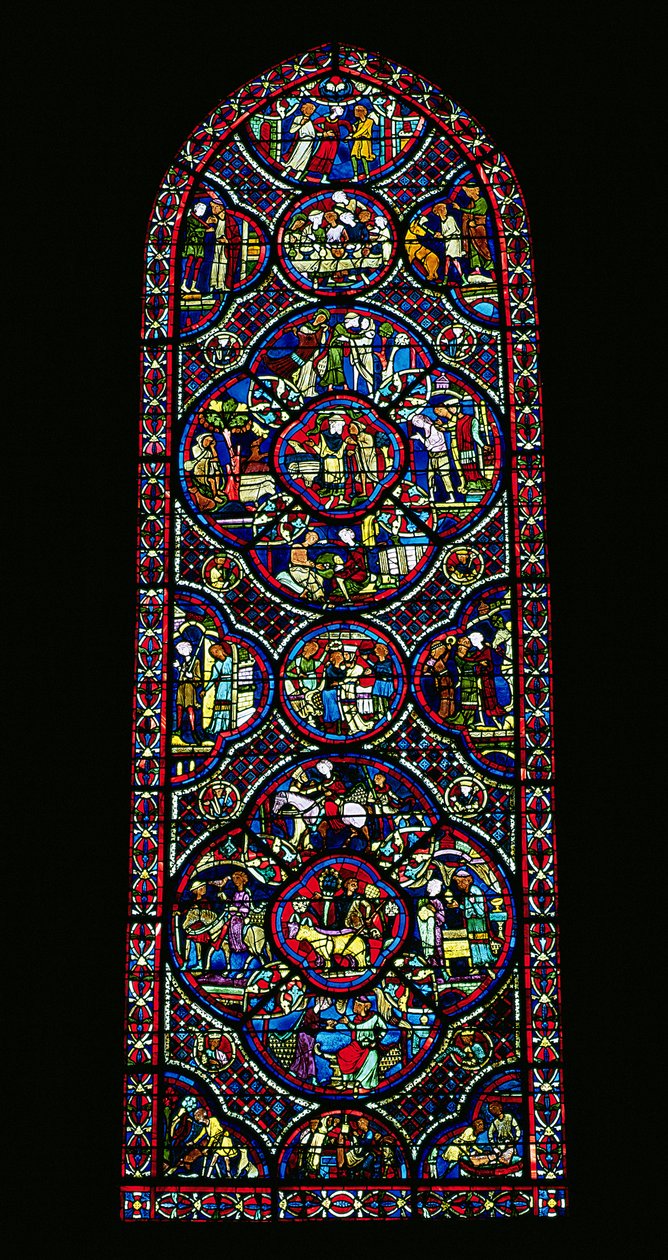 Lancet Window Depicting the Parable of the Prodigal Son by French School