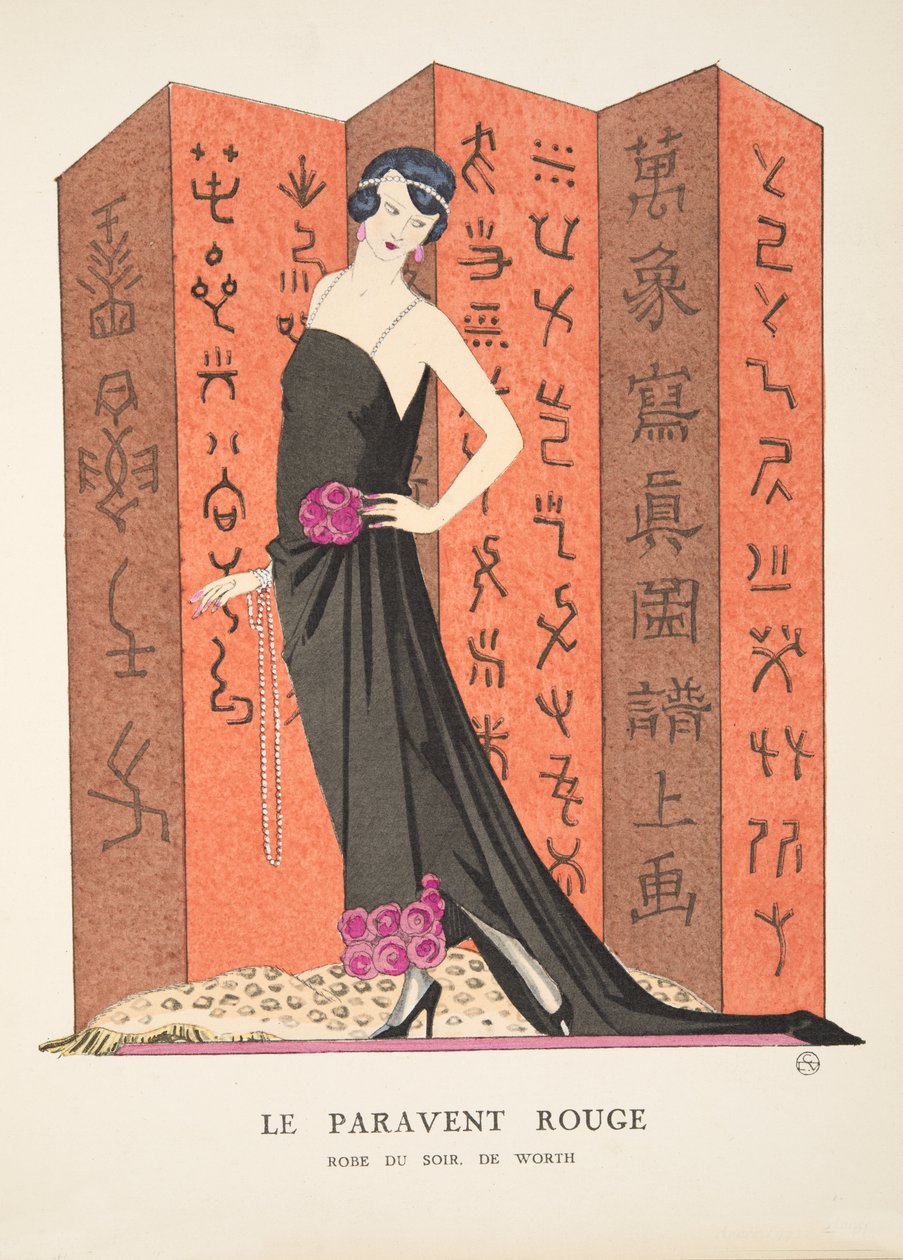 The Red Screen, from a Collection of Fashion Plates by French School