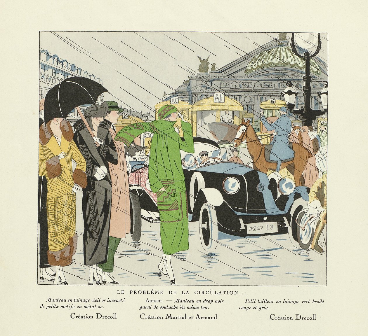The Problem of Traffic, from Art-Gout-Beaute, published 1924 by French School