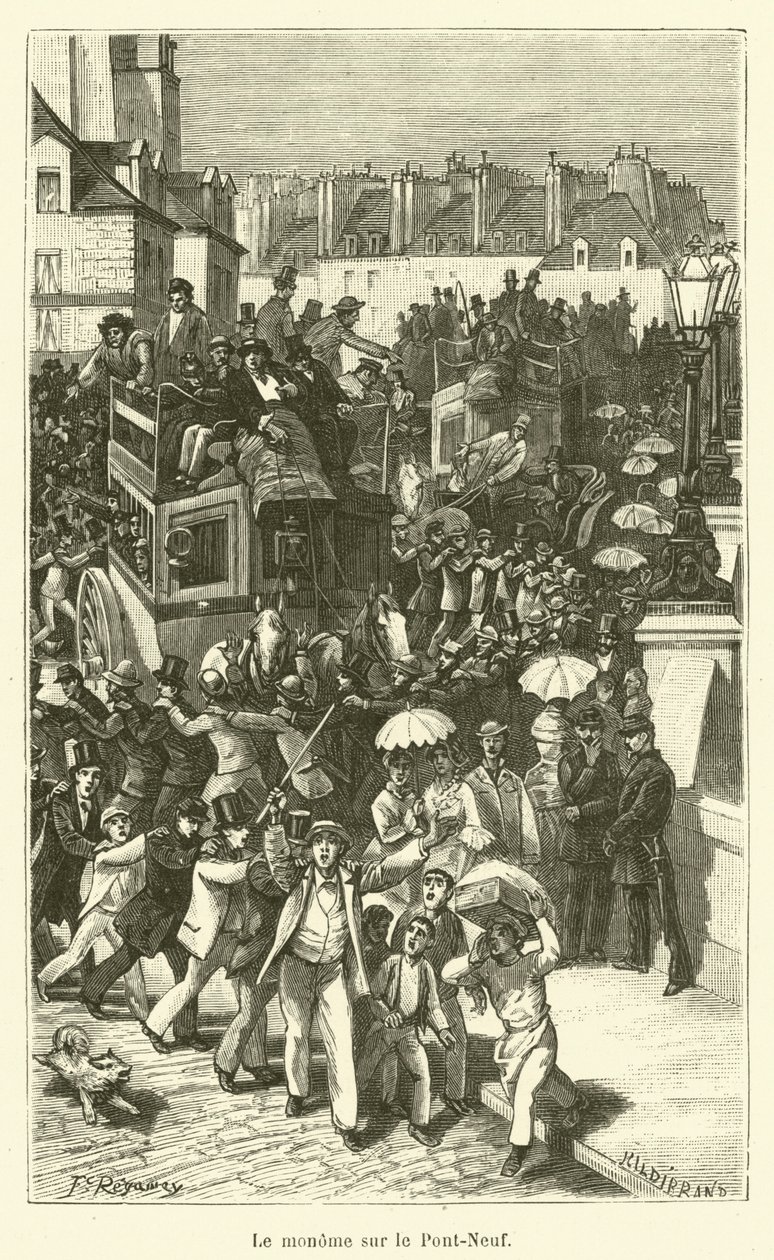 The Parade on the Pont-Neuf by French School