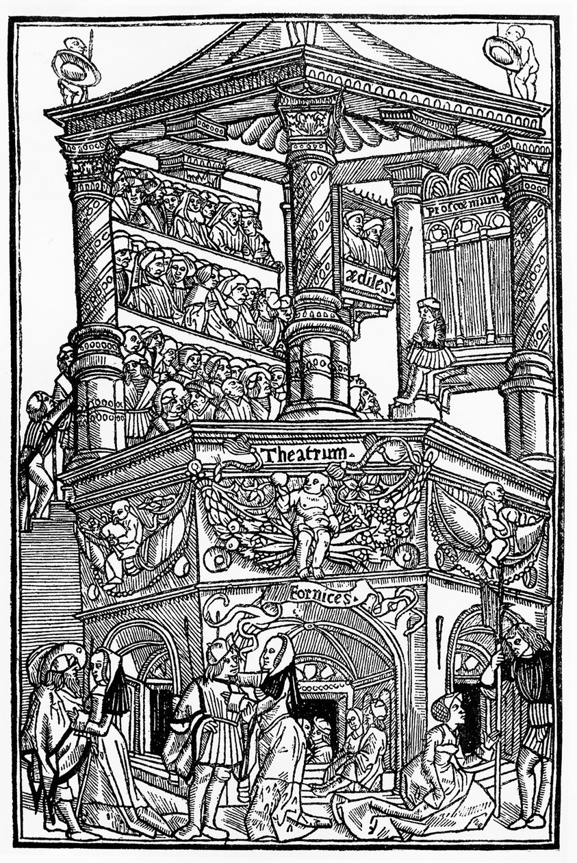 Theatre in the Middle Ages: View of a Theatre and the Public - by Terence de Jean Trechsel, ed. in Lyon by French School