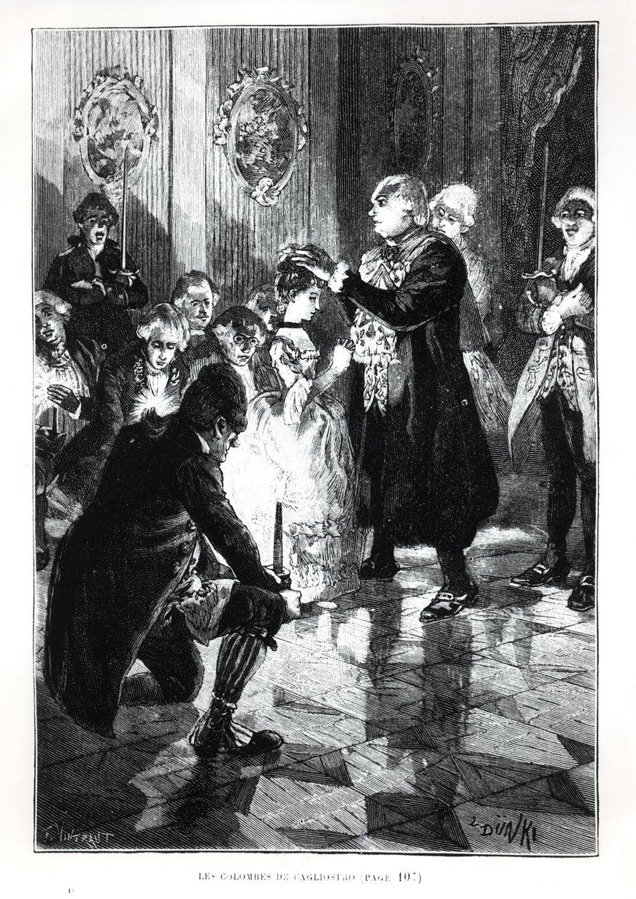 Les Colombes de Cagliostro, illustration from Les Merveilles de la Science by Louis Figuier published in Paris, 1893 by French School
