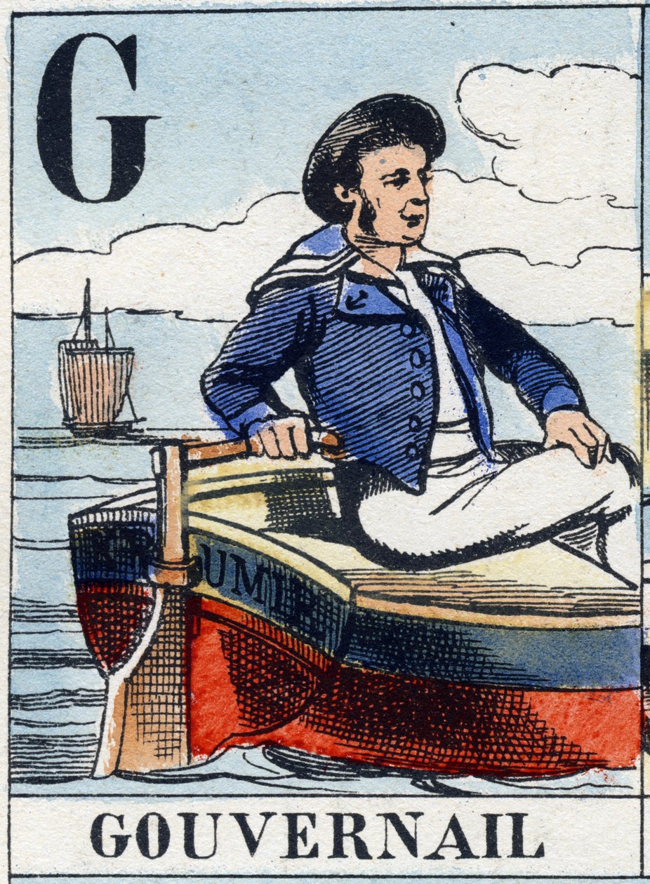 Letter G as Rudder. Navy Alphabet. Epinal Image, late 19th century by French School