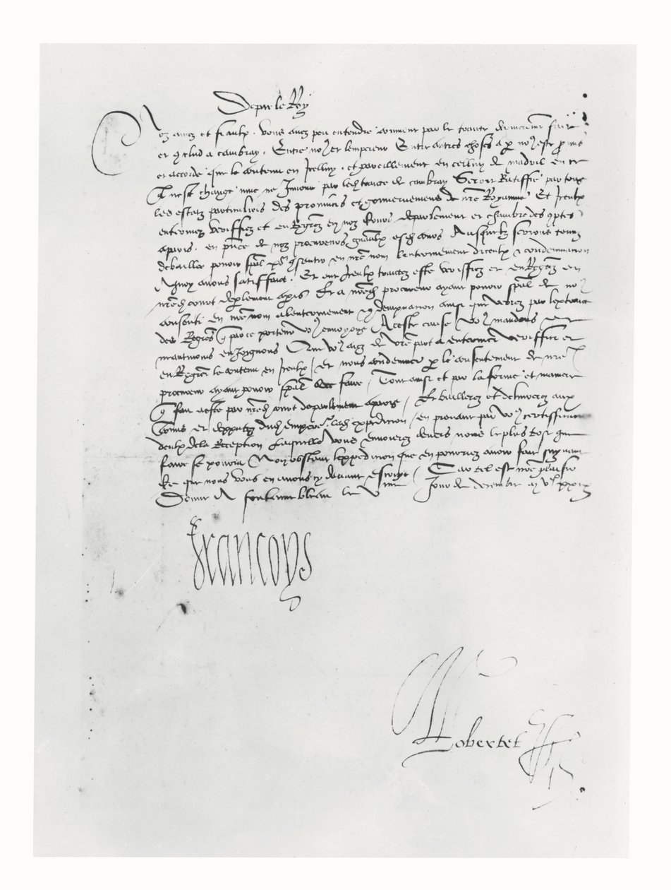 Letter from Francis I of France to the Parlement of Bordeaux by French School