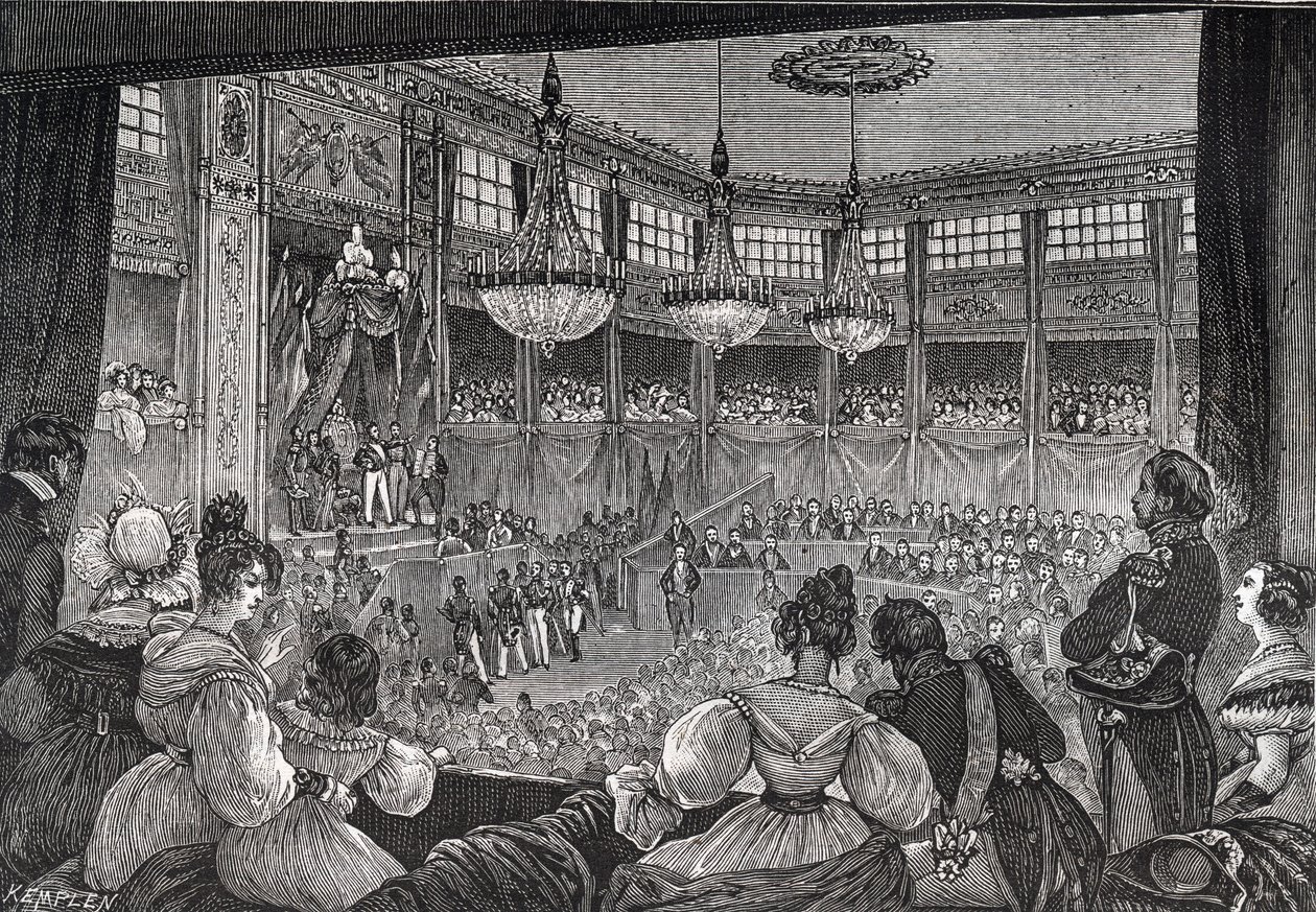 Louis-Philippe I is sworn in as king before the Chamber of Deputies, 9th August 1830 - Revolution of 1830: 