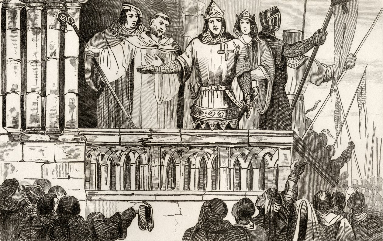 Louis VII the Young raises support for the Second Crusade in 1144, from 