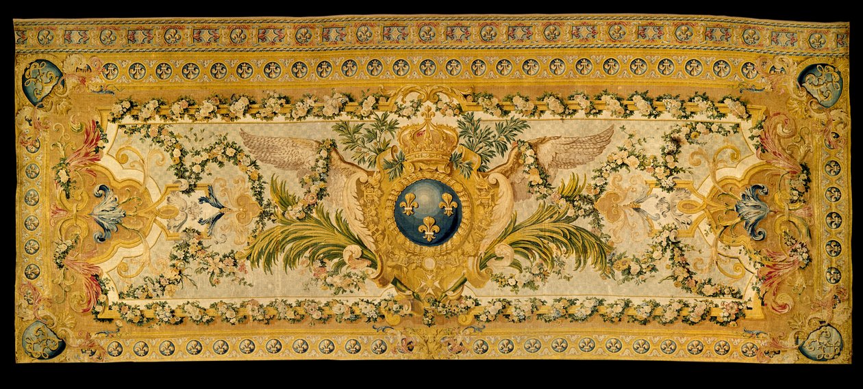 Louis XV furniture: carpet of the grandstand of the royal chapel of Versailles. Made by the manufacture of Chaillot. 1759 by French School